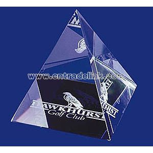 PYRAMID LEAD CRYSTAL PAPERWEIGHTS