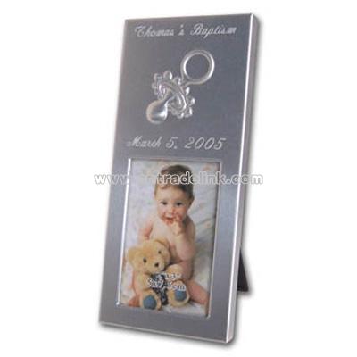Pacifier Silver Brushed Baby Frame