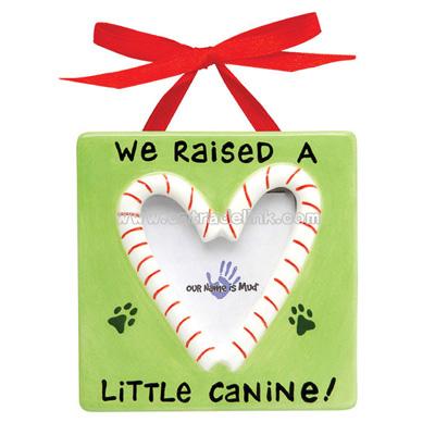 Pampered Pets Christmas Frame Ornament