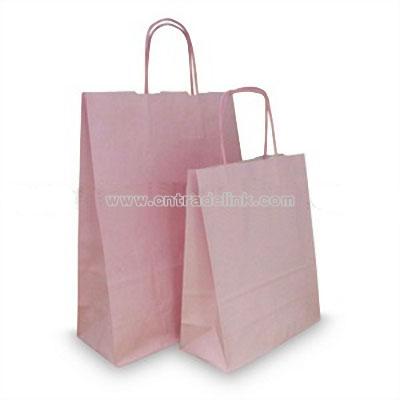 Pastel Pink Paper Carrier Bags with Twisted Handles