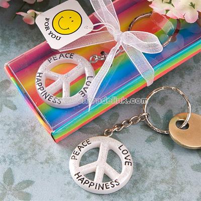 Peace, Love and Happiness Keychain Favors