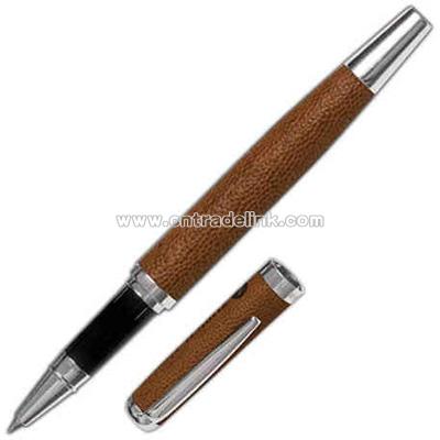 Pebble grain leather roller ballpoint pen