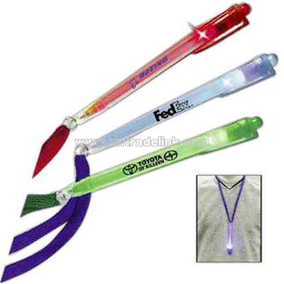 Pen necklace with matching color LED