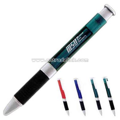 Pen with comfortable rubber grip and 3 sided design