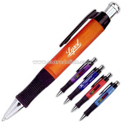 Pen with wide body design and rubber grip