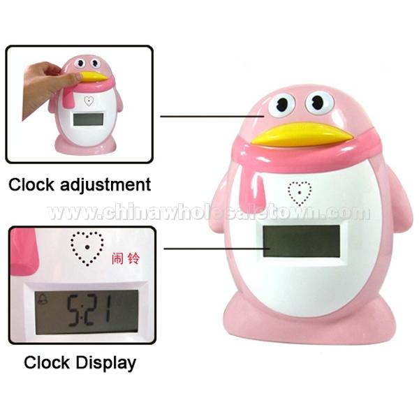 Penguin Digital Clock Count Coin Piggy Bank