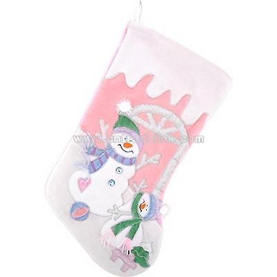 Personalized Baby Girl Snowman Stocking