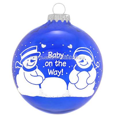 Personalized Baby on the Way Glass Ornament