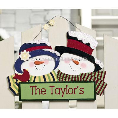 Personalized Snow Couple Sign