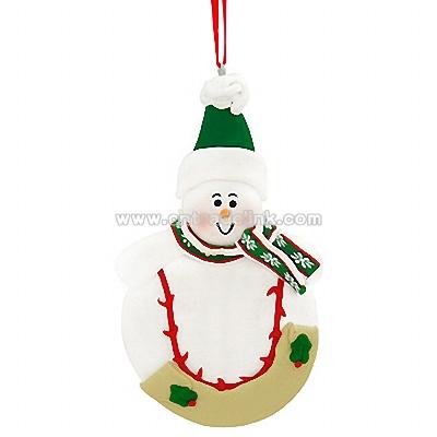 Personalized Snowman With Baseball Body Ornament