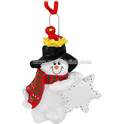Personalized Snowman With Snowflake Ornament