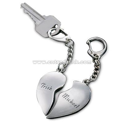 Personalized Split Heart Key Chain