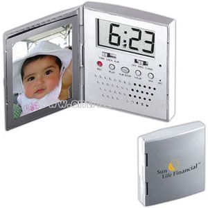 Photo frame with digital alarm clock
