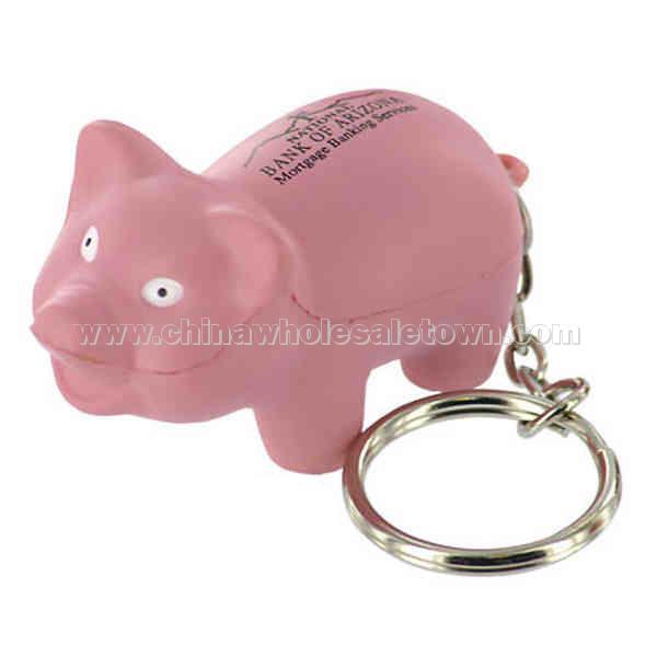Pig - Animal shape stress reliever key chain