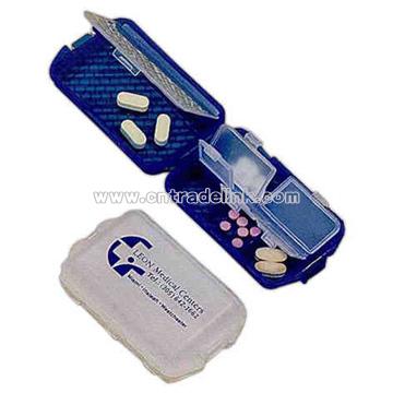 Pill box with five compartments