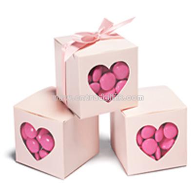 Pink Heart-shaped Window Favor Boxes