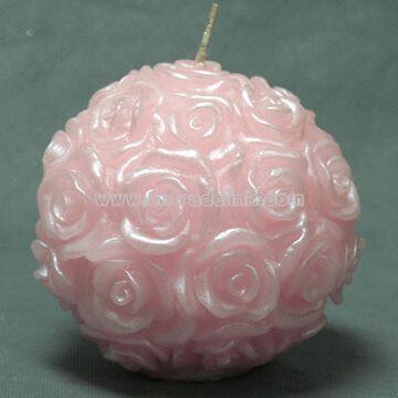 Pink Rose Ball Candle