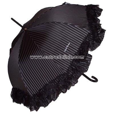 Pinstripe Ruffle Umbrella