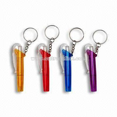 Plastic Ballpoint Pens with Key Rings