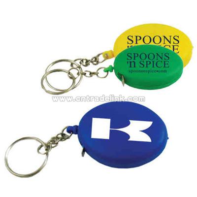 Plastic mini oval shape tape measure key chain