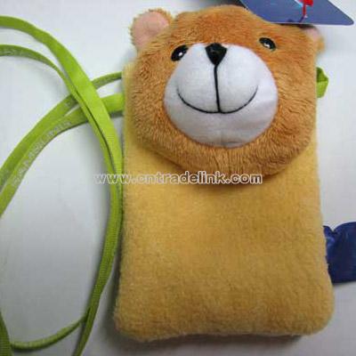 Plush Bear Shaped Mobile Holder with Cord