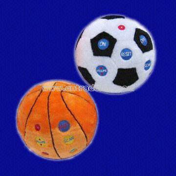 Plush Stuffed with Polyester Fiber Soccer and Basketball FM Scan Radios Shaped