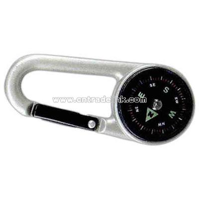 Pocket compass with carabiner attached