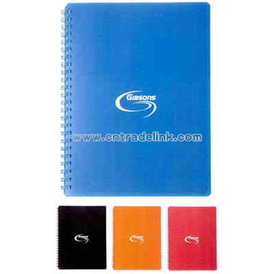 Polypropylene solid colored notebook with double spiral binding