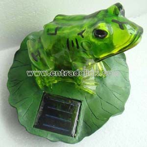 Polyresin Frog with Solar Lamp
