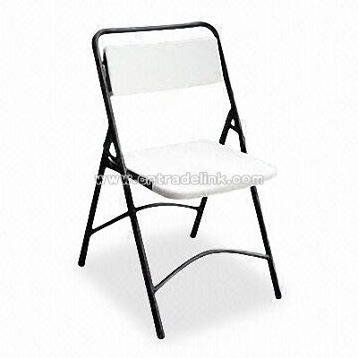 Portable Blow Molding Chair with Folding Steel Legs
