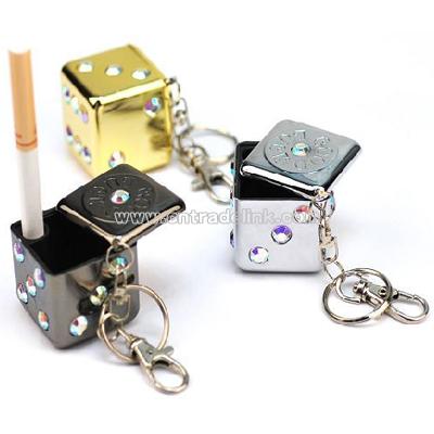 Portable high-grade diamond dice ashtray