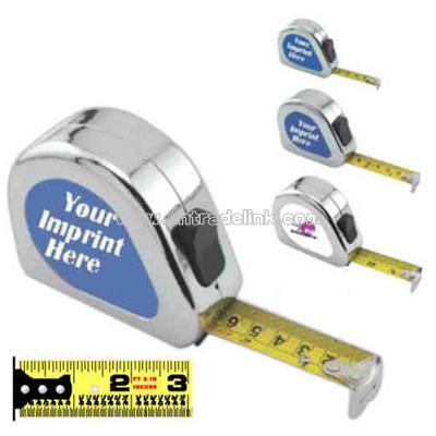 Power tape measure in shock resistant chrome case with English markings