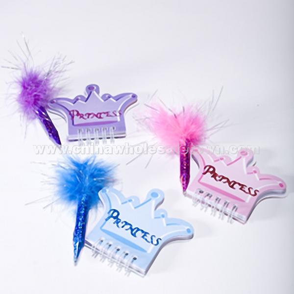 Princess Note Pads and Feather Pens
