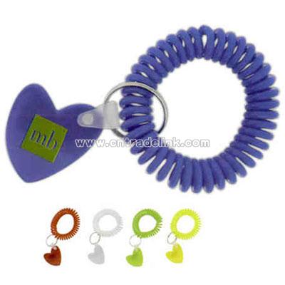 Promotional Heart - Stretchable Wrist Coil With Tag