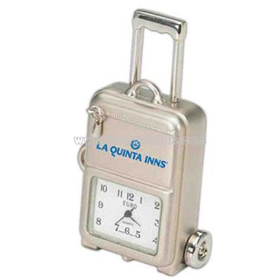 Promotional Luggage - Silver Metal Replica Desk Clock