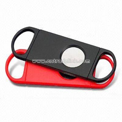 Promotional Plastic Cigar Cutter with Stainless Steel Blade