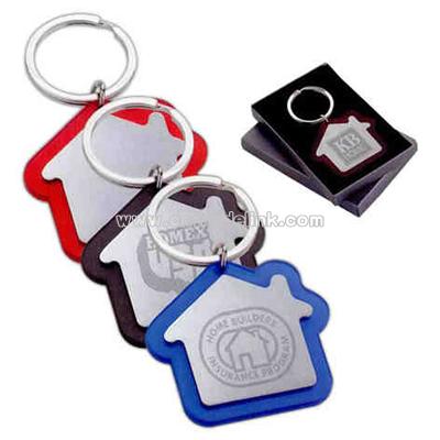 Promotional Plastic With Stainless Steel Plate Key Tag
