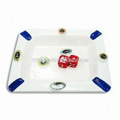 Promotional Poker Ashtray with 2 Red Dices Artwork