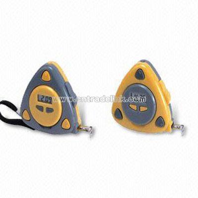 Promotional Tape Measure with Time Display and Laser and Lanyard