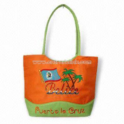 Promotional Tote Bag in Green and Orange