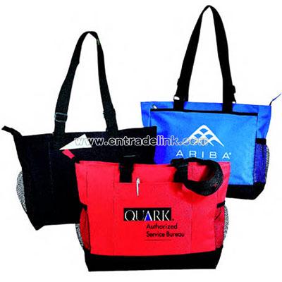Promotional Zippered 600 Denier Polyester Tote Bag