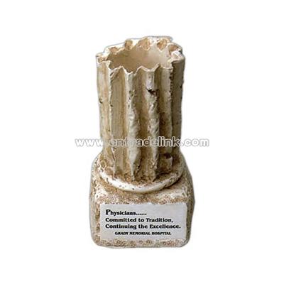 Pulverized marble/granite column shape pencil cup desk accessory