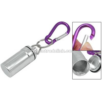 Purple Aluminum Carabiner Keychain with Silver Bottle