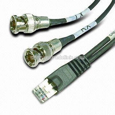 RJ45 Cable Assembly with RJ45 to 2 x BNC Male Plug