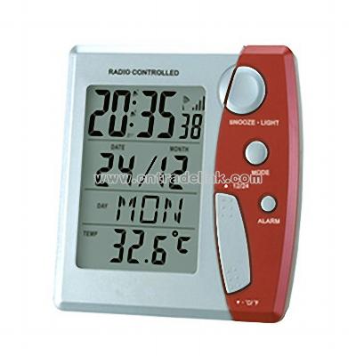 Radio Controlled Clock With LCD Calendar & Thermometer