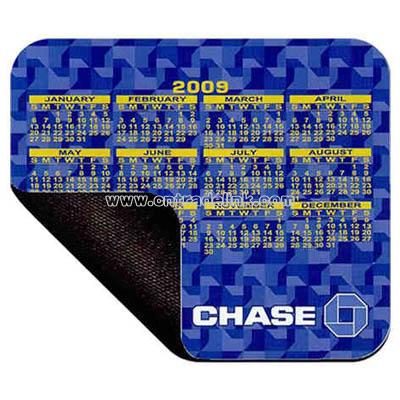 Rectangle hard top calendar mouse pad with rubber base
