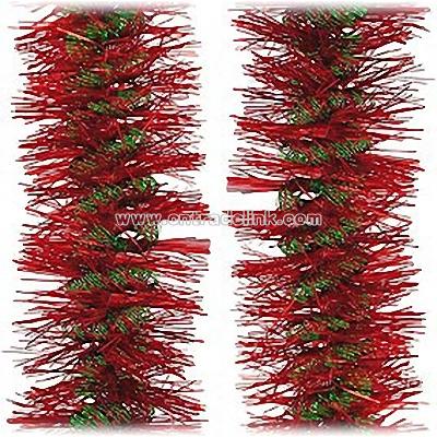 Red & Green 12' Royal Sapphire Tinsel