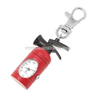 Red Hydrant Quartz Pocket Watch with Key Chains
