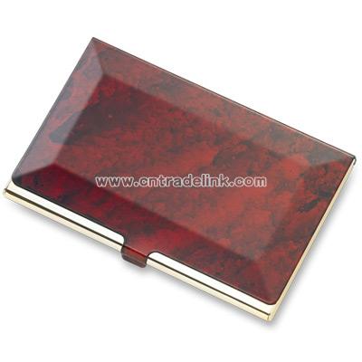 Red Marbleized Business Card Case
