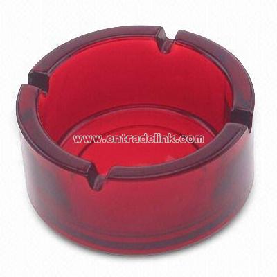 Red Round-shaped Glass Ashtray